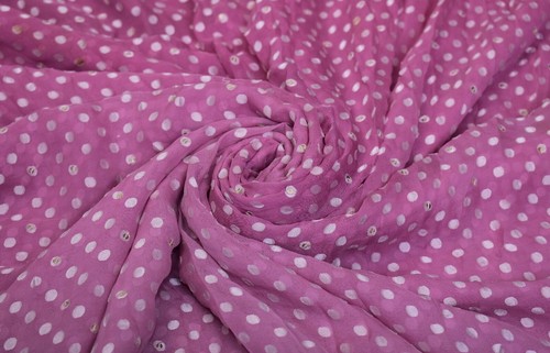 Vintage Pink Saree Beaded Zari Embroidered Pure Silk Pink Sari Crafts Fabric 5Yd - Picture 2 of 3