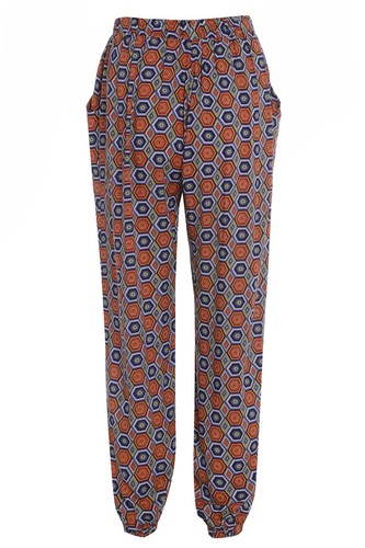 NEW LADIES PRINTED WOMENS HAREM PANTS CUFFED LEGGINGS POCKET TROUSERS SIZE 8-14 - Picture 6 of 17