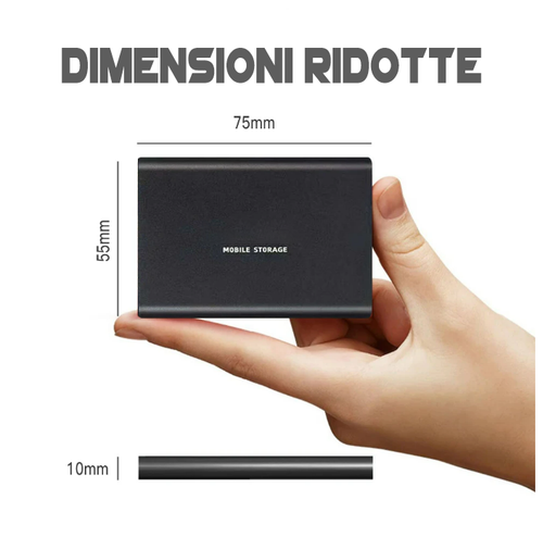 SSD Portatile 1 TB 2 TB con Adattatore SD A2 U3 Velocità di Lettura 100 MB/s - Afbeelding 4 van 8