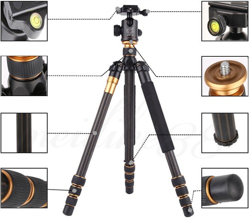 QZSD Q-999C Carbon Fiber Tripod Monopod Stand With Ball Head For Digital Camera - Picture 2 of 11