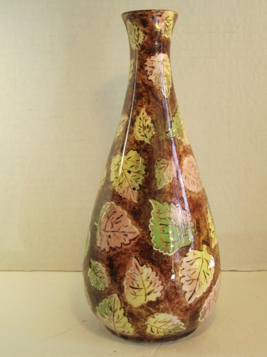 VTG Unique Royal Haeger RG 102 Multi Colored Leaves Decorated Art Pottery Vase - Picture 2 of 4