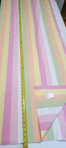 Tenda doccia tessuto bambini fienile ceramica righe pastello rosa verde PLS LEGGI - Foto 7 di 15