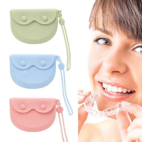 Estuche de silicona para dentaduras dentales caja de almacenamiento protector bucal contenedor portab -
