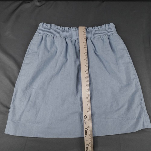 Falda para mujer J Crew 4 bolsa de papel de lino azul Preppy Academia minimalista costera - Imagen 6 de 8