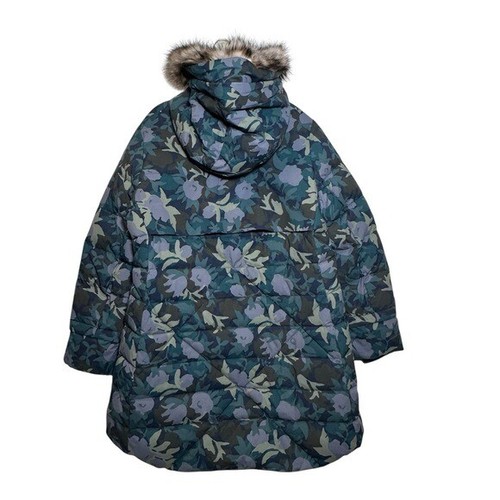 Eddie Bauer Women's XXL Sun Valley Frost Down Parka Coat Green Floral Camo $299 - Picture 3 of 8