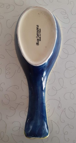 Blue Lemon Spoon Holder Ceramic - Picture 2 of 4