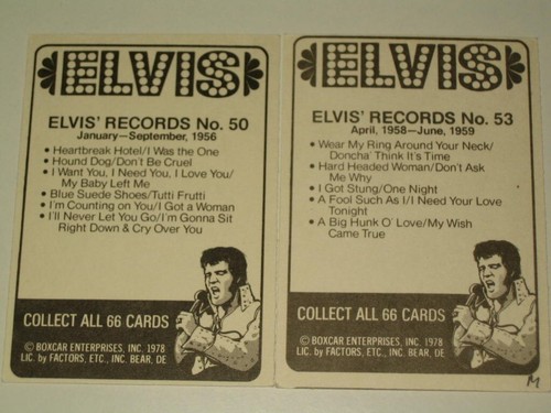 10 x Elvis Presley Sammelkarte (Trading Card) Boxcar 1978 Elvis Facts - Bild 10 von 11