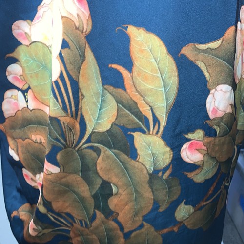 KIM + ONO Women OS WASHABLE PEONY & BUTTERFLY LONG KIMONO ROBE Vintage Teal - Picture 5 of 8