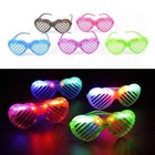 Light-Up Heart Shutter Glasses Heart Shaped Party Favors Slotted Shutter Shades