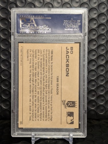 1988 Star Gold Edition #86 Bo Jackson - 1986 Season PSA 9 MINT - 第 2/2 張圖片