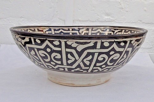 HAND PAINTED CERAMIC WASH BASIN * BLACK & WHITE * FES POTTERY * 2 SIZES - Picture 13 of 17