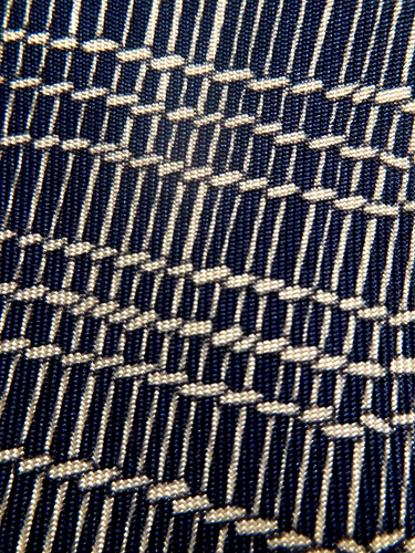 HERMES VINTAGE ARTISTIC PATTERN TIE CROSSED WIRE GRIDS HIGH END FRANCE BLUE - Picture 4 of 16
