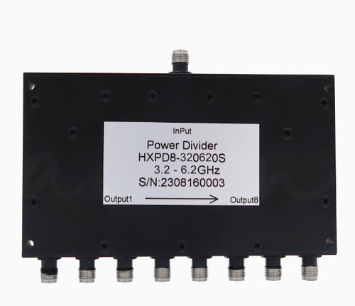 HXPD8-320620S 3.2-6.2GHz One to Eight Power Divider SMA Female Head 3200-620MHz - Picture 1 of 2