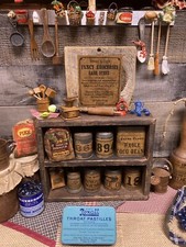 Vintage Primitive REXALL THROAT PASTILLES METAL TIN Country Store Display Prop