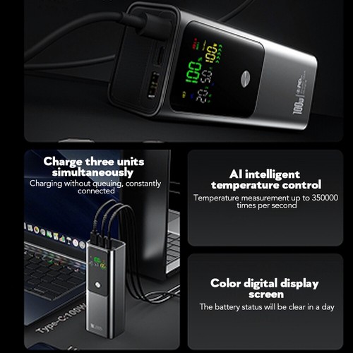 100W Power Bank 50000mAh PD Laptop Externer Akku 2-Port Für iPhone 15 Samsung - Bild 9 von 14