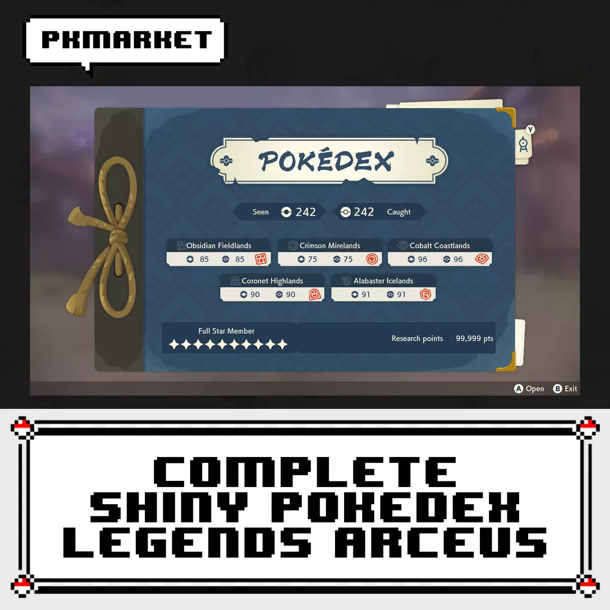 Pokemon Legends Arceus Pokedex Completion Service