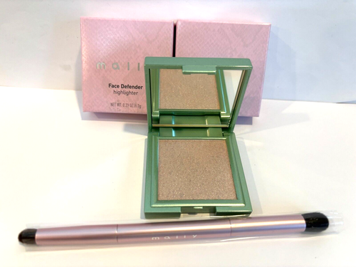 Mally Face Defender Highlighter Gorgois Glow Lighter NIB  (LOT OF 2) + (1) Brush - Picture 1 of 9