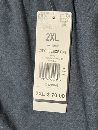 NWT$70 Mens Adidas city Fleece training pant blue size 2XL (GE3408) - Picture 4 of 4
