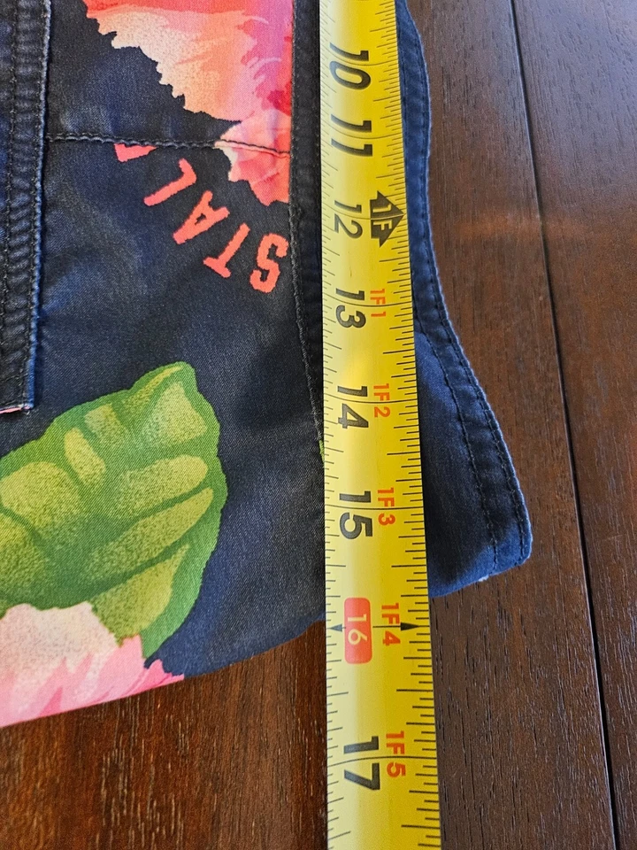 Pantalones Cortos de Natación Aeropostale Para Hombres Talla 31 Azul y Rosa Floral Hawaiano Comodidad Foto 3 de 4