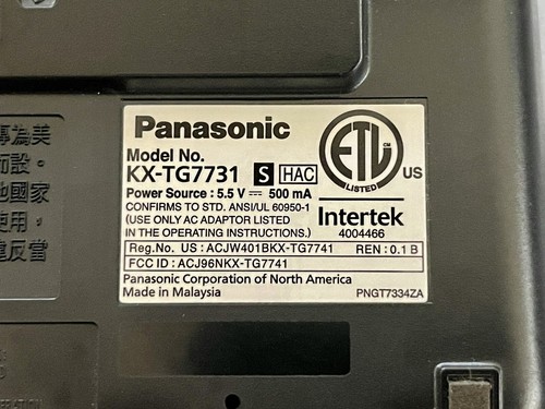 Panasonic KX-TG7731 DECT 6.0 PLUS Cordless Phone Base w/ Answer Machine Only l👀 - Picture 11 of 12