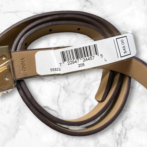 Michael Kors Ladies Leather Belt Size L Brown/Black NEW - Picture 2 of 3