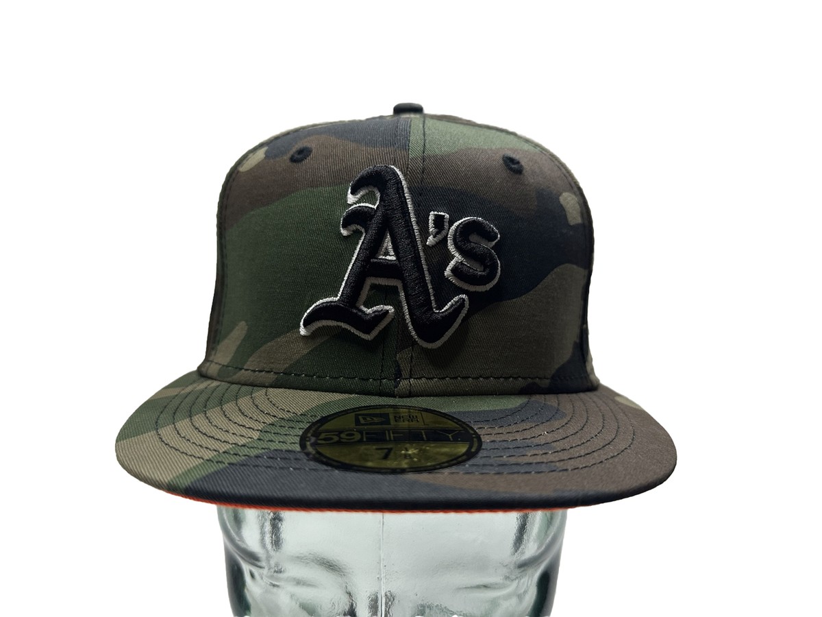NWT New Era 59Fifty Oakland A s 40th Anniversary Camo Fitted Hat Size 7 1 8 eBay