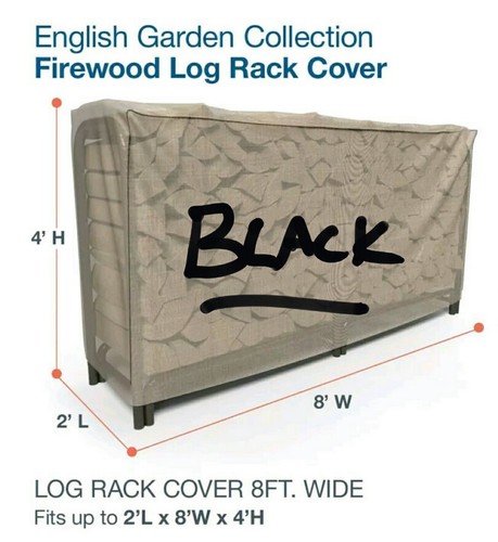 BLACK - Weather Resistant English Garden 8 ft.  Polyester Patio Log Rack Cover - Picture 2 of 12