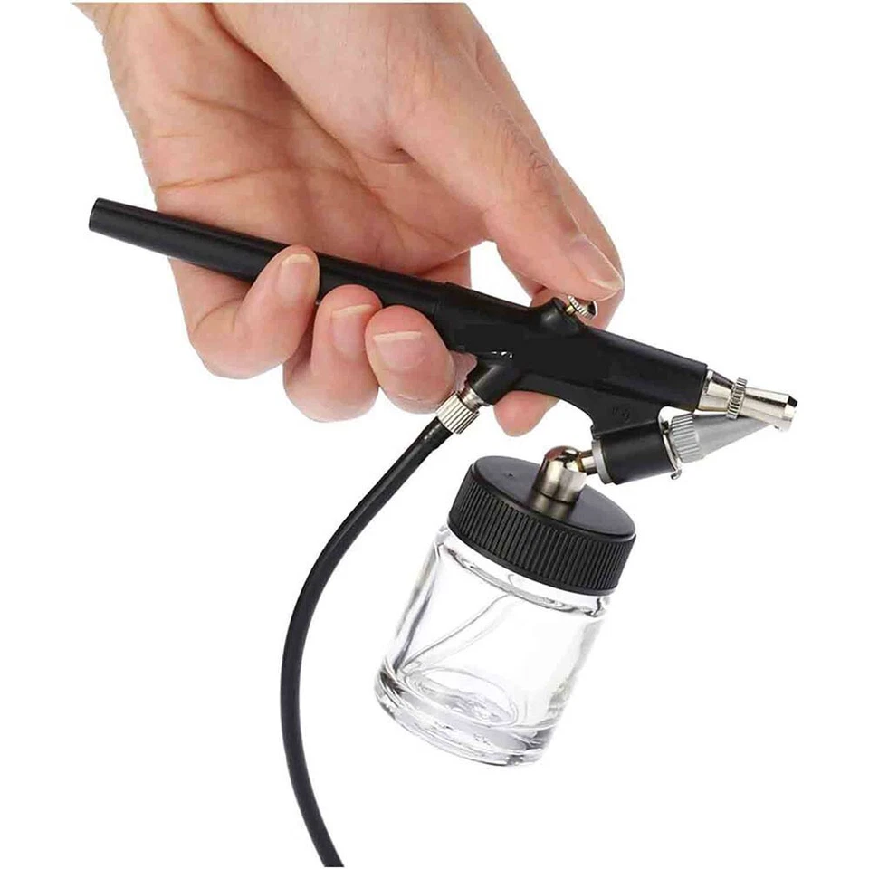 Aerografo set con accessori decorazione unghie nail art disegni decoupage - Immagine 4 di 4