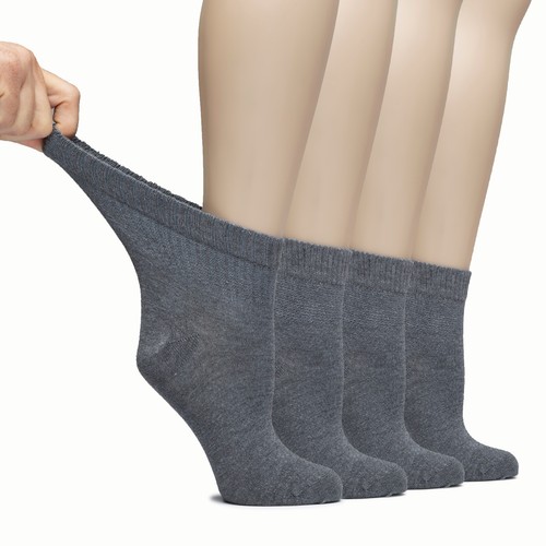Hugh Ugoli Lightweight Women's Diabetic Ankle Bamboo Thin Socks, 4 Pairs - Picture 32 of 55