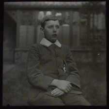 F L JONES C1904 EDWARDIAN PHOTOGRAPH Magic Lantern Slide SOCIAL HISTORY BOY