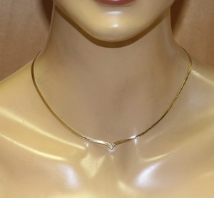 14k-yellow-gold-V-shaped-herringbone-chain-necklace-4-6g-vintage-16-1-2-034-estate