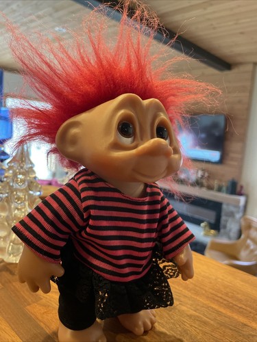 Norfin Troll 8-11 Inch girl Red Hair, Brown White Eyes Thomas Dam Vtg 70s 80s - Picture 16 of 19