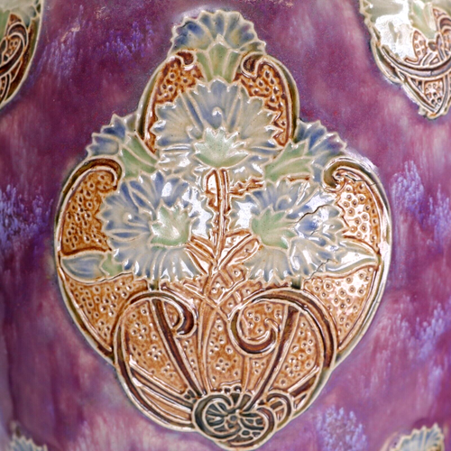 Royal Doulton Nouveau Vases Pair Florrie Jones Sang Stoneware h30cm Circa 1901 - Picture 6 of 12
