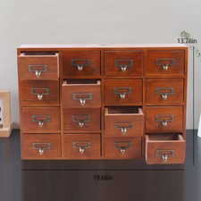 Wooden Storage Box with 16 Drawers - Home Office Desk Organization and Storage