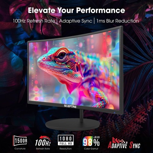 Ultra-Slim 27" 1500R Curved FHD Monitor - High Performance with Built-In Audio - Picture 5 of 9