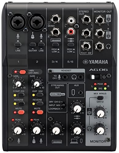 YAMAHA AG06 AG06MK2 B Black 6ch Live Streaming Mixer USB Audio Interface NEW BOX - Picture 2 of 3