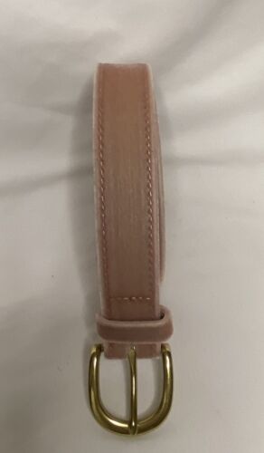 J Crew Pink Velvet Belt Size S 1” Wide Dusty Rose - Picture 7 of 8