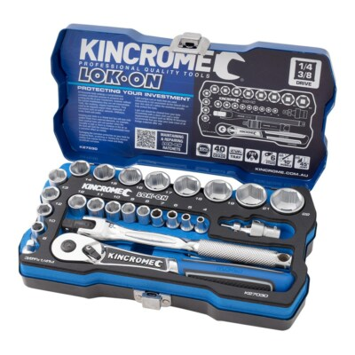 #ad KINCROME LOK ON 26 Piece 1 4” amp; 3 8” Drive METRIC Tools Case Socket Set K27030 AU $178.95