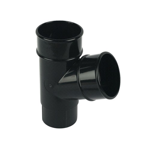 BLACK Round Line Gutter System KAYFLOW 114mm UPVC Rainwater diverter - Picture 17 of 26