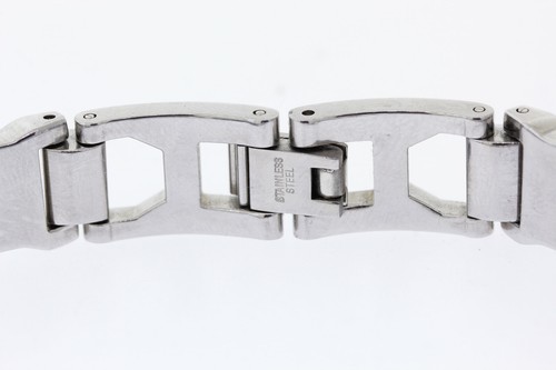 11.4mm Acero Inoxidable & 14k Oro Amarillo 1.0ctw Original Topacio Azul Pulsera - Imagen 8 de 8