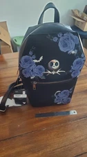 The Nightmare Before Christmas Floral Coffin Jack Skellington Mini Backpack Bag 