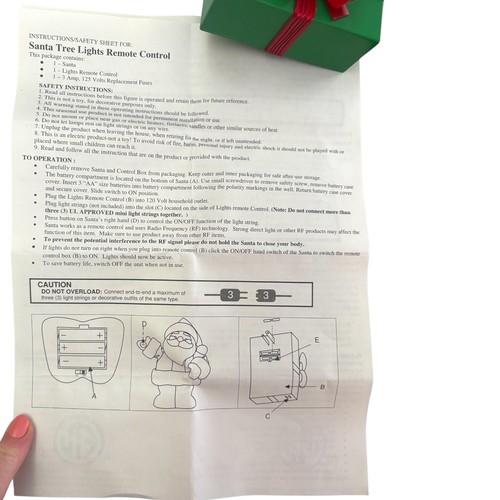 Luces de árbol de Papá Noel AVON de colección control remoto para luces de cadena nuevo en caja - Imagen 8 de 11