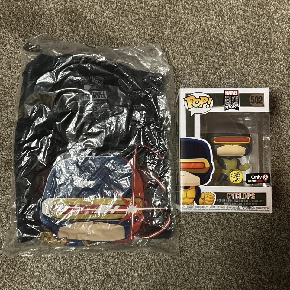 Camiseta Funko Pop 2020 Marvel X-Men Cyclops talla grande/vinilo GameStop excl. Foto 4 de 4