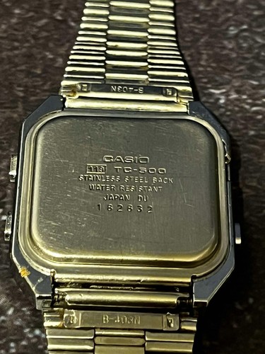 Men's CASIO TC-500 TOUCH SENSOR CAL CALCULATOR VINTAGE DIGITAL WATCH 1983 (Read) - Picture 8 of 14