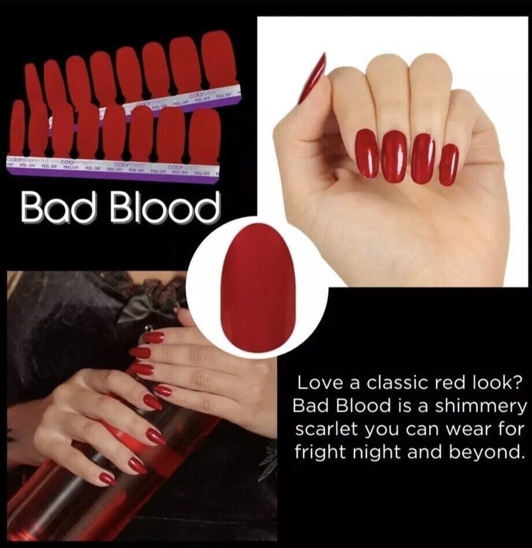 Color Street Nail Polish Strips, Bad Blood, CHRISTMAS/HOLIDAY, NIB, READ!