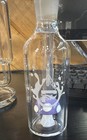 Bong Clear Glass Tobacco Pipe with Mushroom Design, Purple and White Accents — photo 2
