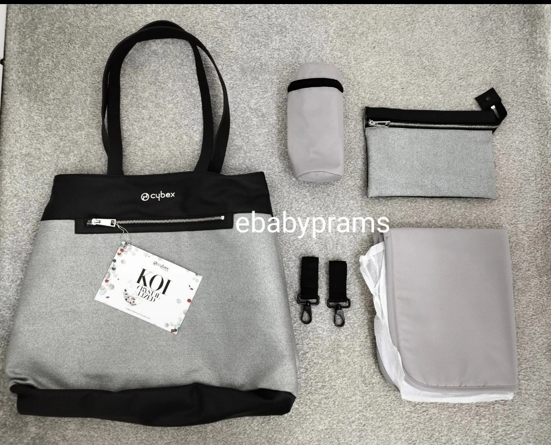 NEW CYBEX KOI CHANGING BAG / MAT / INSULATED BOTTLE HOLDER GREY