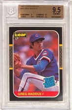 1987 Greg Maddux Leaf RC... Graded BGS 9.5 Gem Mint