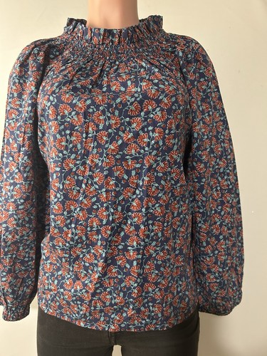 J. Crew Factory Mujer Manga Larga Campesino Algodón Floral Talla X L - Imagen 4 de 12