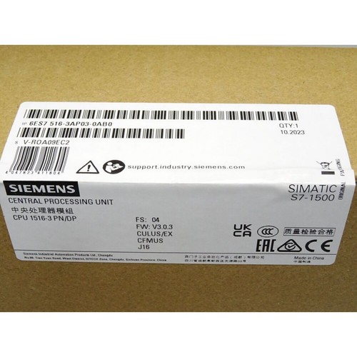 New Siemens 6ES7516-3AP03-0AB0 6ES7 516-3AP03-0AB0  S7-1500, CPU 1516-3 PN/DP - Picture 2 of 3
